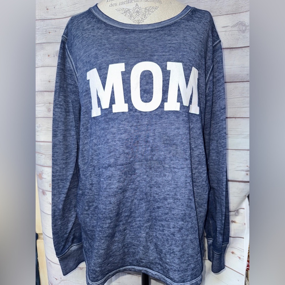 Women's Navy 'MOM' Crew Neck Sweater - Picture 2 of 3